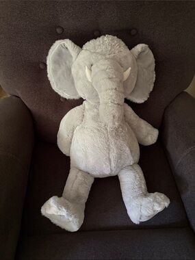 Plush Grey Elephant Decorative Pillow Toy - Soft Home Accent